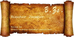 Buschor Zsombor névjegykártya